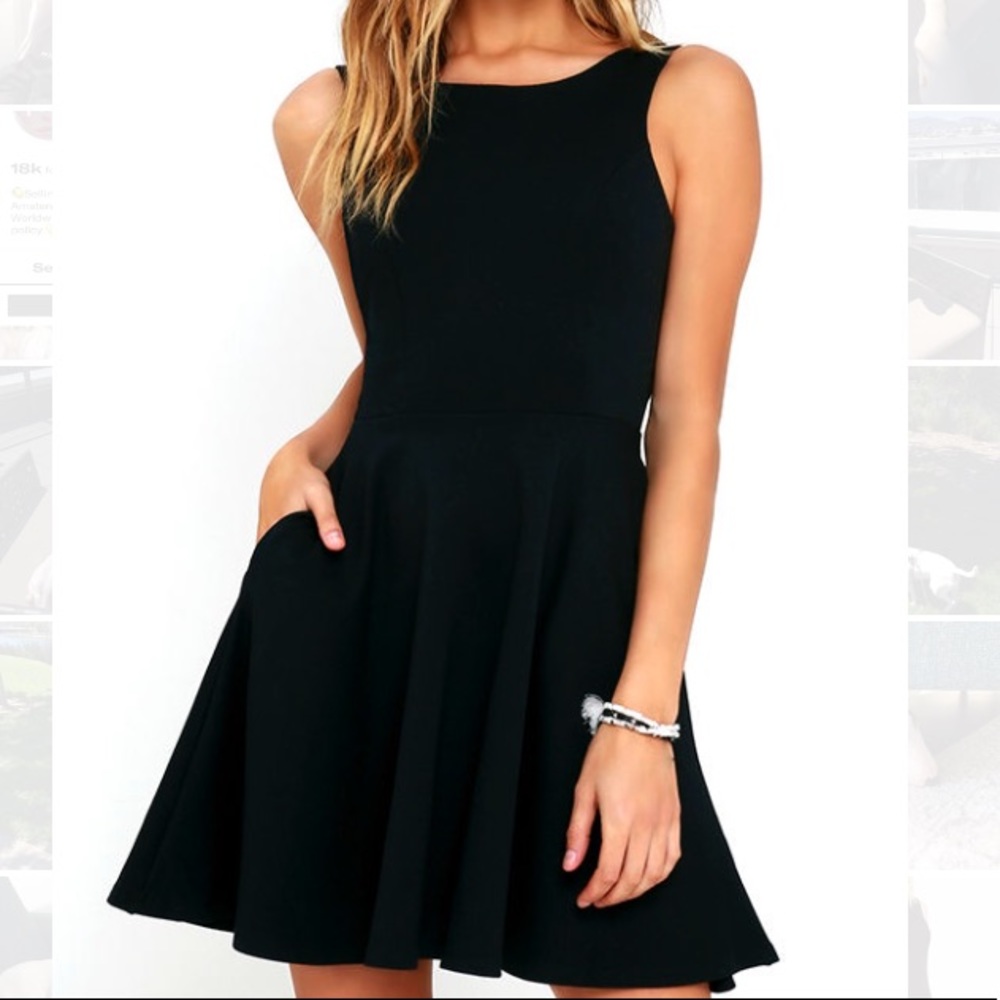 Nordstrom Black Skater Dress G1